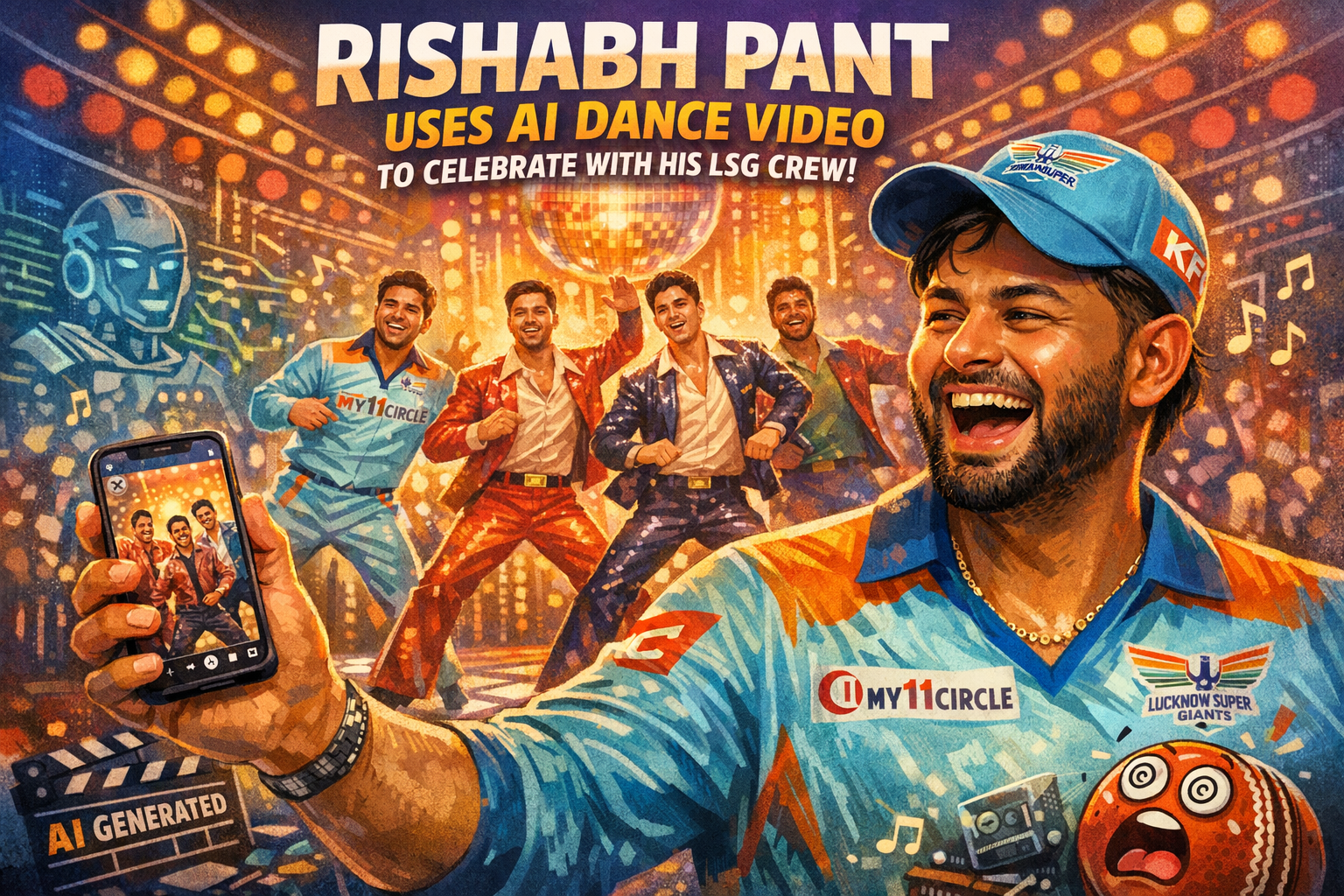Rishabh Pant Uses AI-Generated Dance Video to Celebrate With His LSG Crew